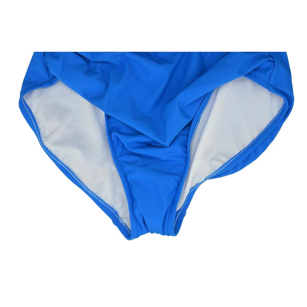 Swim Solutions Women's Tummy-Control Plunge One-Piece Swimsuit In Copen Blue - Picture 5 of 6